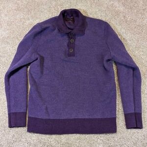 UNTUCKit Purple Merino Wool Collared Pullover Sweater Size Small